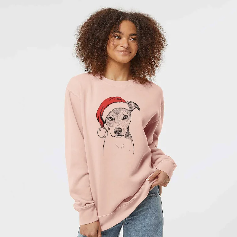 Santa Tula the American Staffordshire Terrier Heeler Mix - Unisex Pigment Dyed Crew Sweatshirt