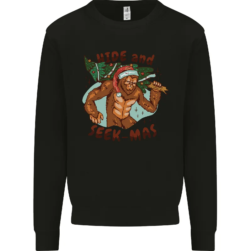 Bigfoot Hide and Seekmas Funny Christmas Mens Sweatshirt Jumper