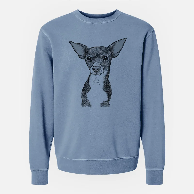 Bare Tiny Archie the Mixed Breed - Unisex Pigment Dyed Crew Sweatshirt