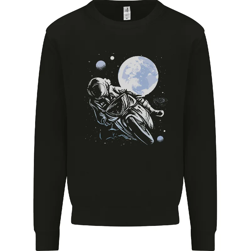 Biker Astronaut Space Motorbike Motorcycle Mens Sweatshirt Jumper