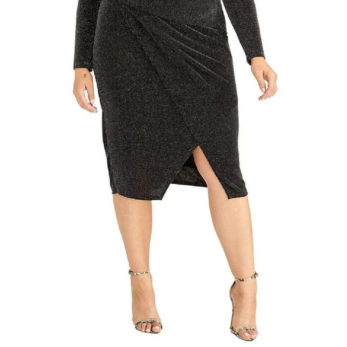 Rachel Roy Women's Trendy Sparkle Faux Wrap Dress Size 20W