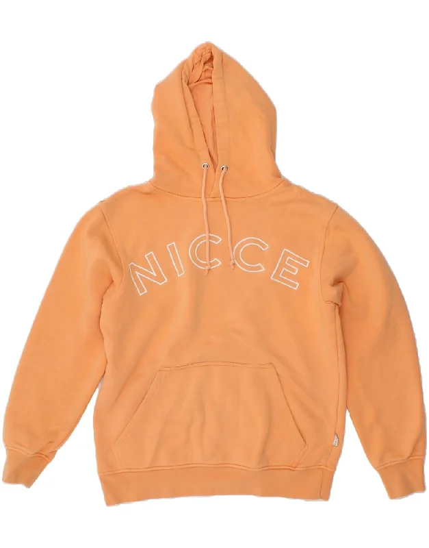 NICCE Mens Graphic Hoodie Jumper Small Orange Cotton