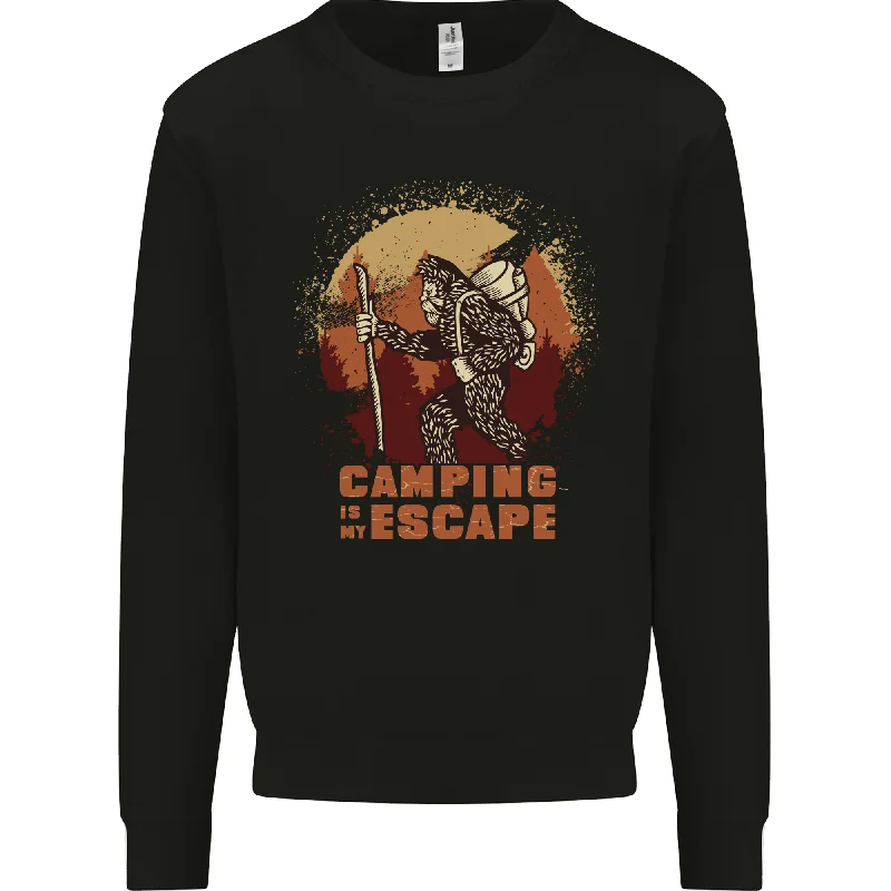 Bigfoot Camping is My Escape Funny Mens Sweatshirt Jumper