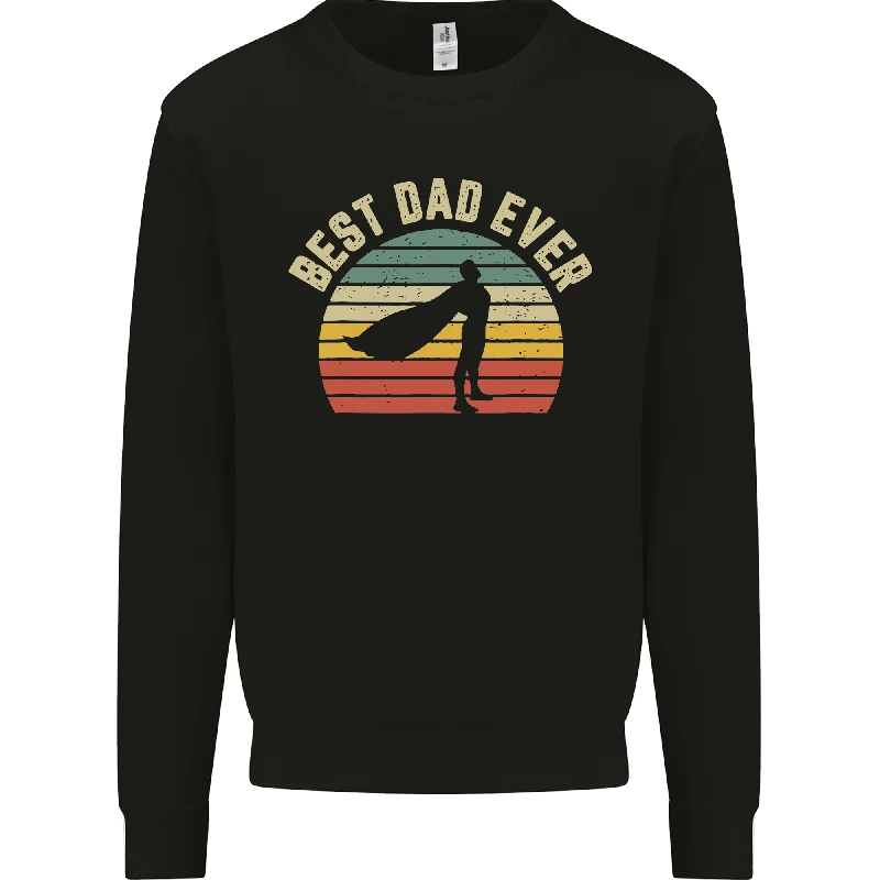 Best Dad Ever Superhero Funny Fathers Day Mens Sweatshirt Jumper