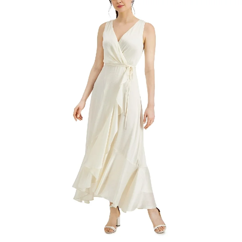 Taylor Women's Chiffon High Low Maxi Dress White Size 16