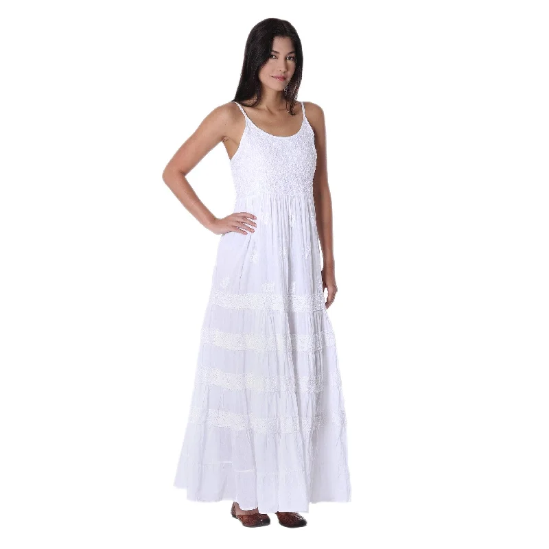 Novica Handmade Lucknow Summer Cotton Maxi Dress