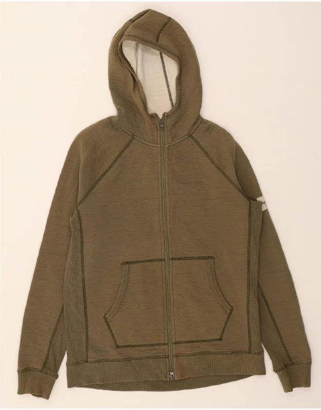 THE NORTH FACE Womens Zip Hoodie Sweater UK 14 Medium Khaki Cotton