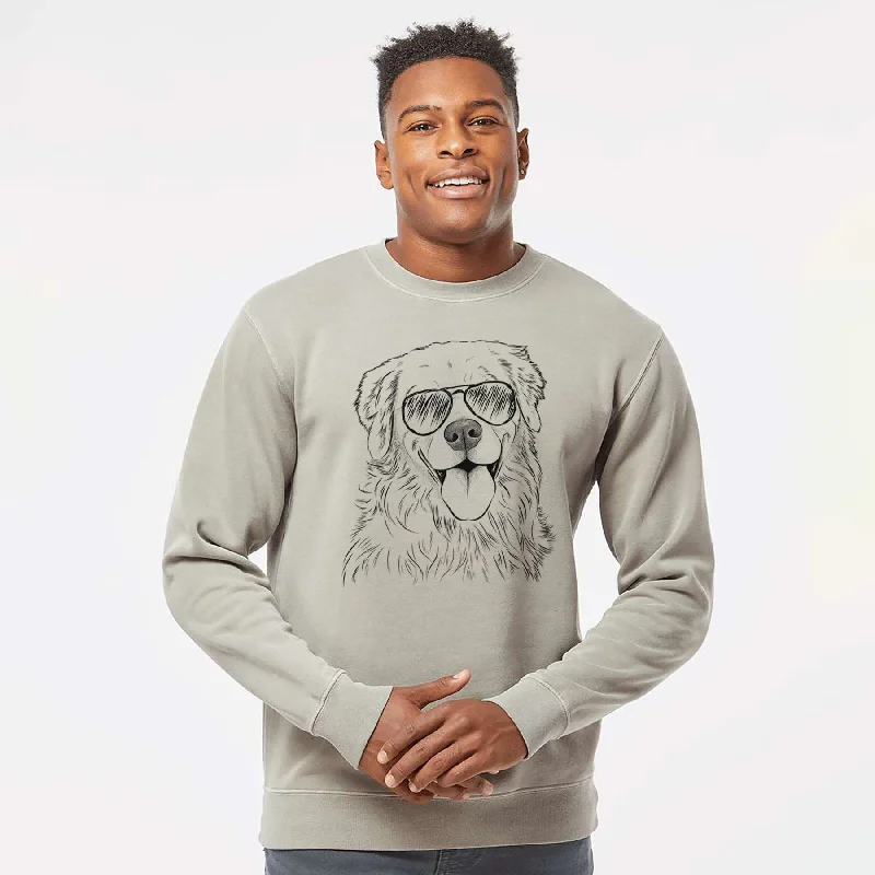 Aviator Ticket the Golden Retriever - Unisex Pigment Dyed Crew Sweatshirt