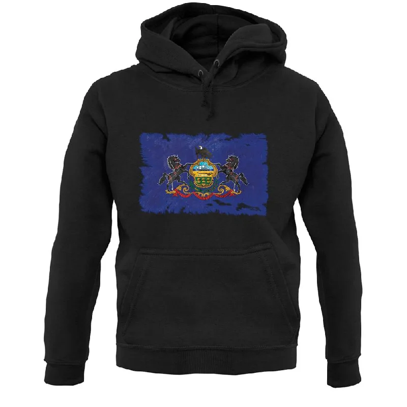 Pennsylvania Grunge Style Flag Unisex Hoodie