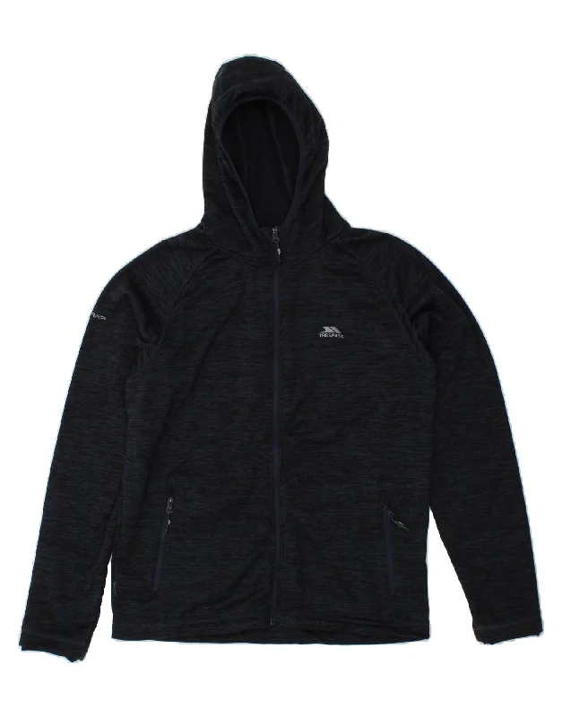 TRESPASS Mens Zip Hoodie Sweater Medium Navy Blue Flecked Cotton