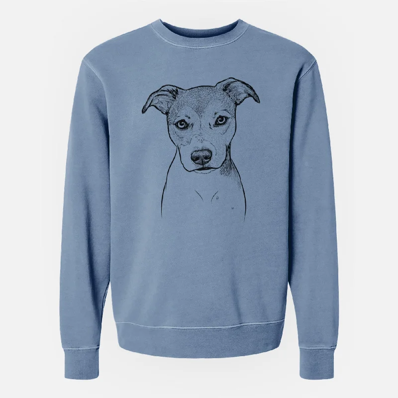 Bare Tula the American Staffordshire Terrier Heeler Mix - Unisex Pigment Dyed Crew Sweatshirt