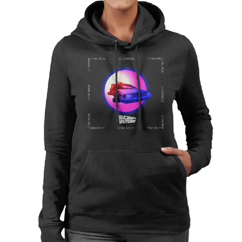 Back to the Future Delorean Purple Moon Women's Hooded Sweatshirt