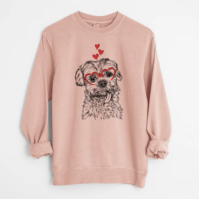 Valentine Tiny Titan the Shih Tzu - Unisex Pigment Dyed Crew Sweatshirt