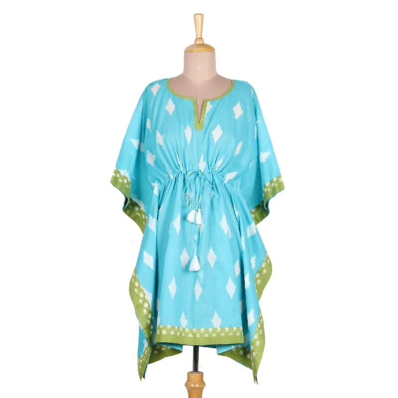 Novica Handmade Diamonds Are Forever Printed Cotton Caftan