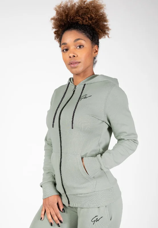 Pixley Zipped Hoodie - Light Green