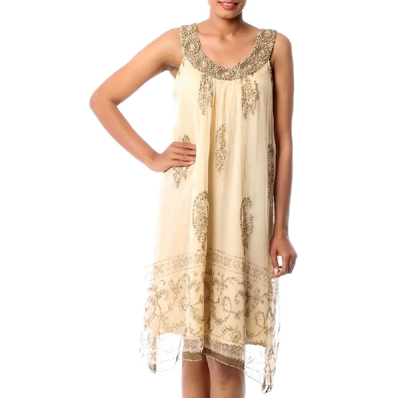 Handmade Embellished Viscose Chiffon 'Gujurat Glitz' Dress (India)