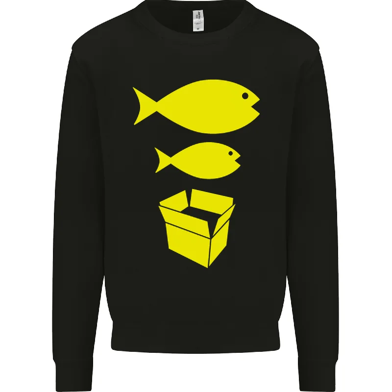 Big Fish Little Fish Cardboard Box Music Mens Sweatshirt Jumper