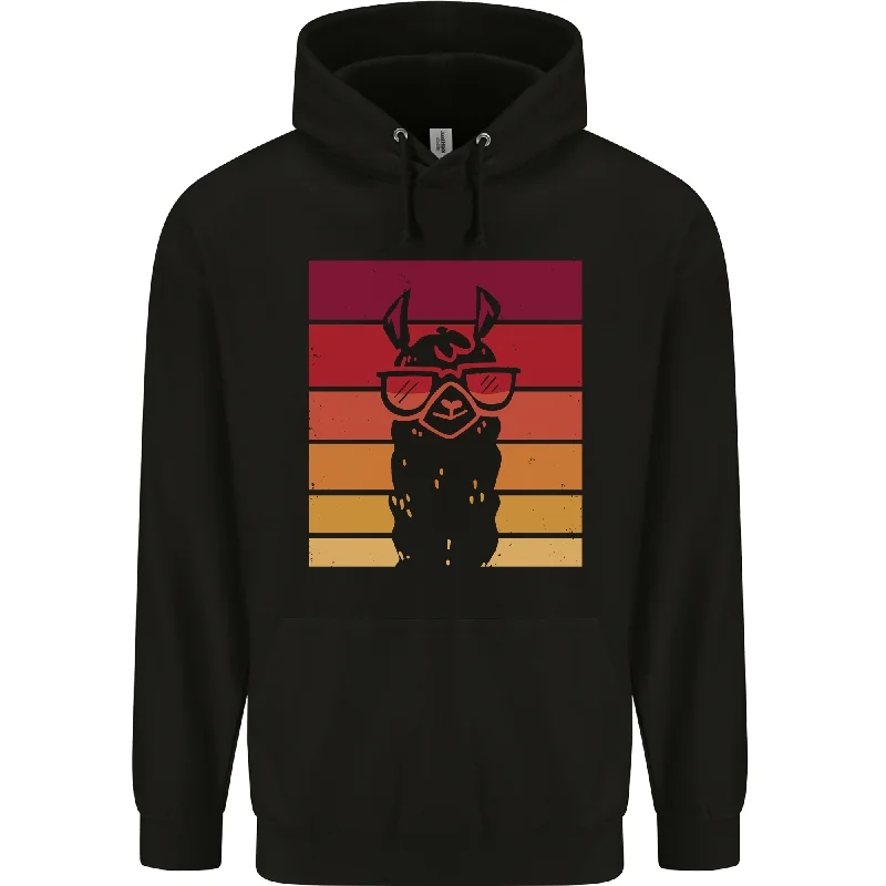 A Llama Wearing Shades Mens 80% Cotton Hoodie