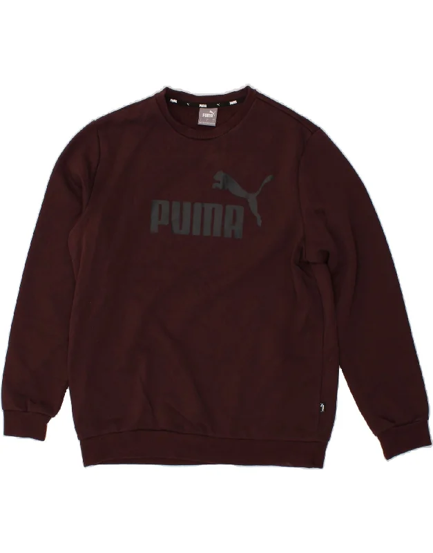 PUMA Mens Sweatshirt Jumper Large Burgundy Cotton