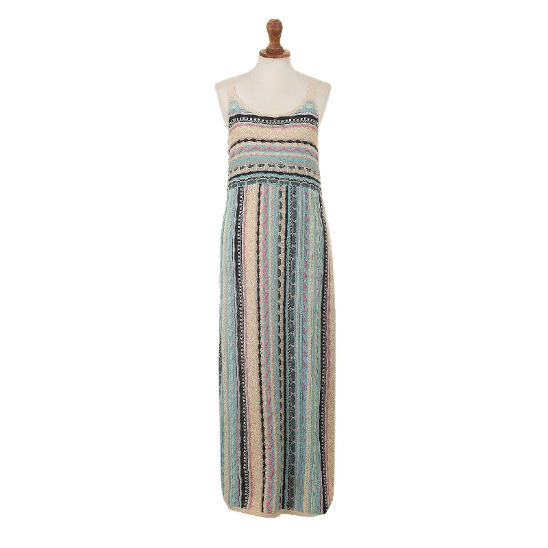 Novica Handmade Bohemian Princess Knit Cotton Maxi Dress