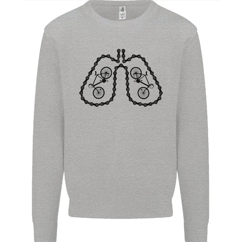 Bicycle Lungs Funny Cycling Bike Cyclist Mens Sweatshirt Jumper