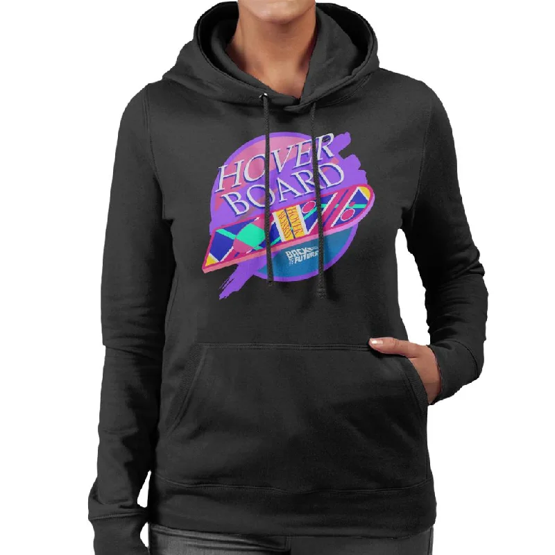 Back to the Future Marty Mcflys Vaporwave Hoverboard Women's Hooded Sweatshirt