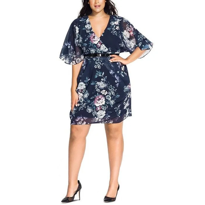 City Chic Women's Trendy Plus Size Mysterious Mysterious Navy Size 18W