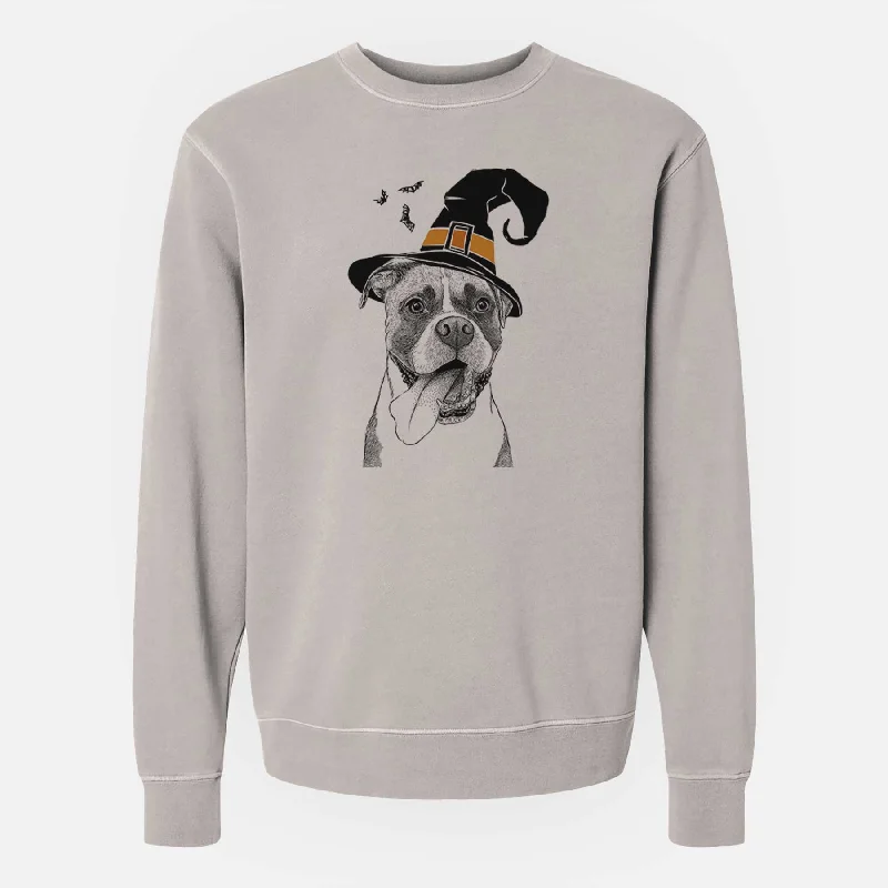 Witch Tuckeroo the Boxer - Unisex Pigment Dyed Crew Sweatshirt