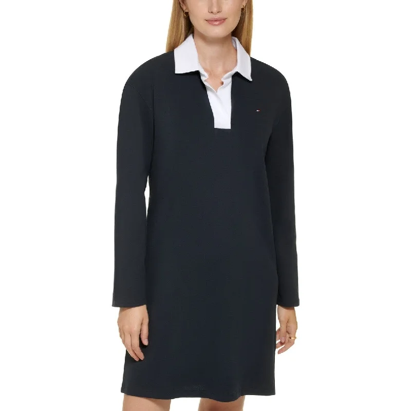 Tommy Hilfiger Women's Johnny Collar Rugby Dress Blue Size X-Large