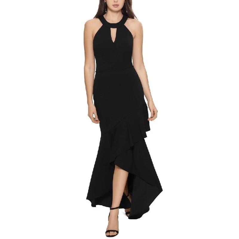 Betsy & Adam Women's Halter Keyhole Gown Black Size 8