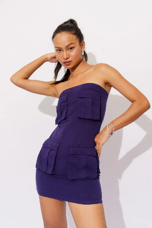 Dark Purple Cargo Dress