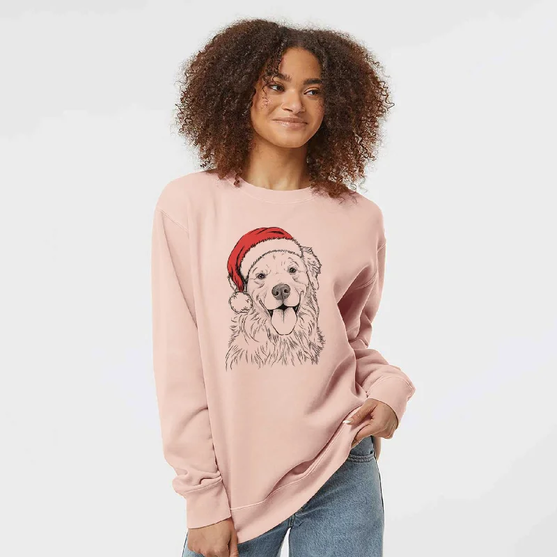 Santa Ticket the Golden Retriever - Unisex Pigment Dyed Crew Sweatshirt