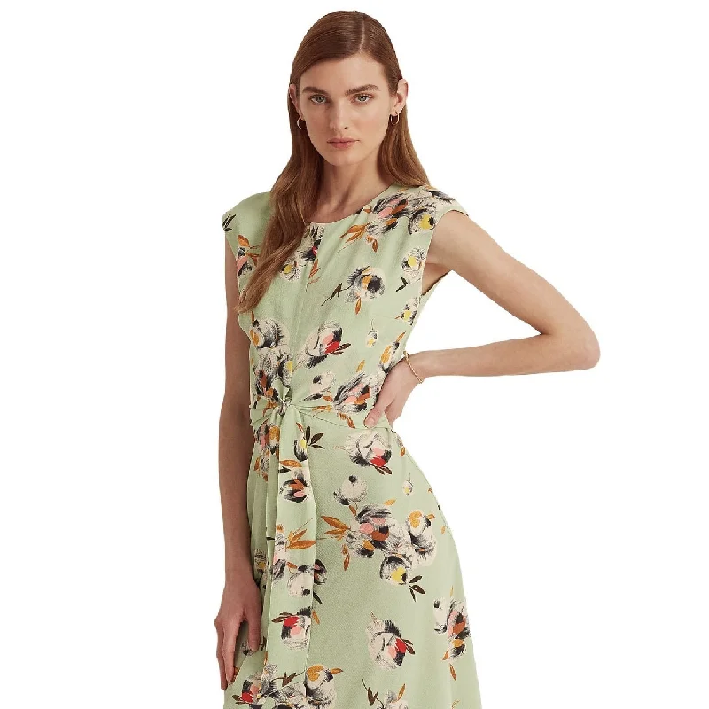 Lauren Ralph Lauren Women's Floral Bubble Crepe Dress Green Size 10