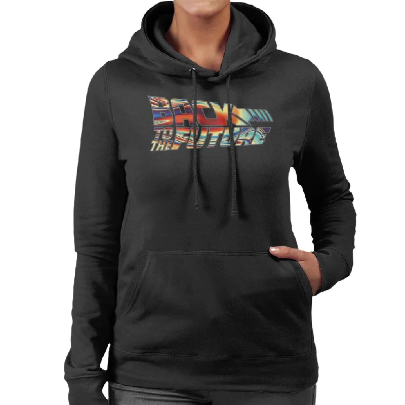 Back to the Future Psychedelic Logo Women's Hooded Sweatshirt