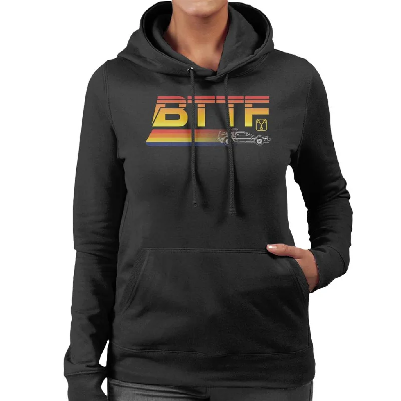 Back to the Future Delorean Zooming Women's Hooded Sweatshirt