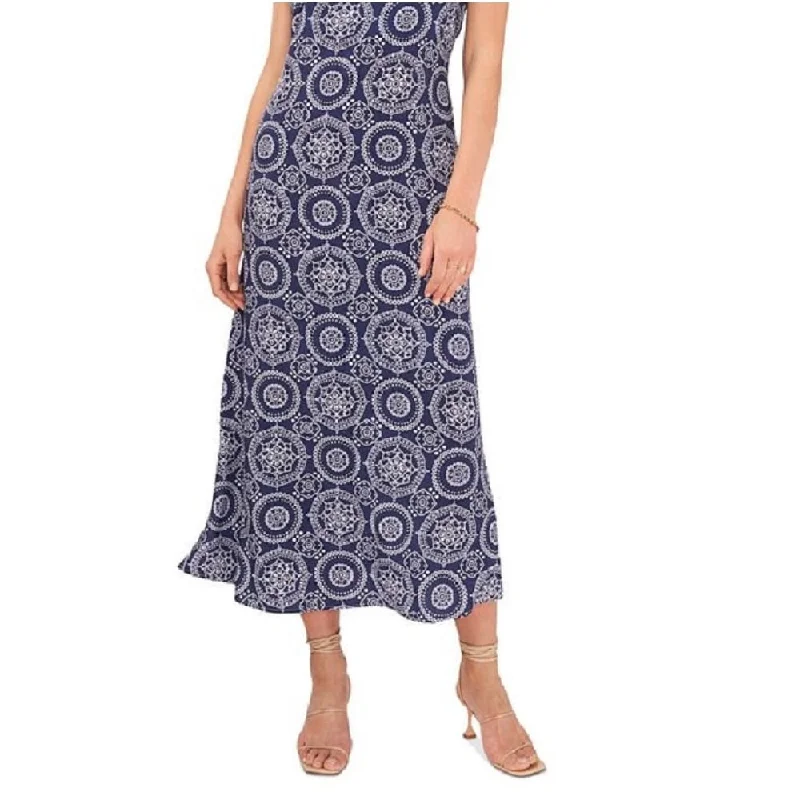 Vince Camuto Women's Printed Sleeveless Midi Dress Blue Size X-Small