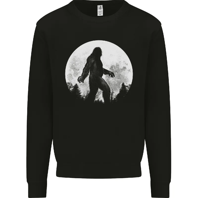 Bigfoot With a Moon Background Mens Sweatshirt Jumper