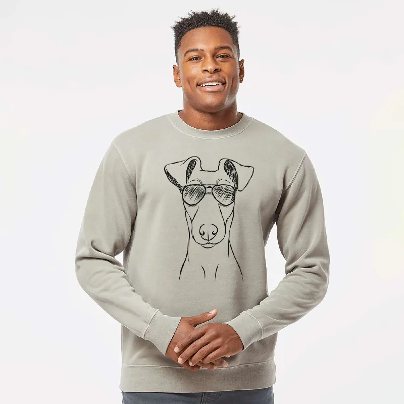 Aviator Tanner the Fox Terrier - Unisex Pigment Dyed Crew Sweatshirt