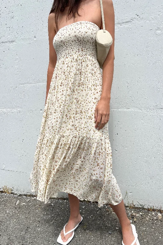 TUBE FLORAL MIDI DRESS