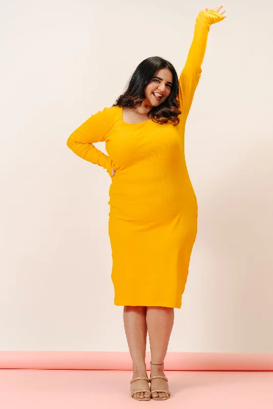 Mimosa Rib Bodycon Midi Dress