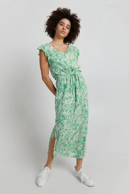 Nicola V-Neck Dress (Green)