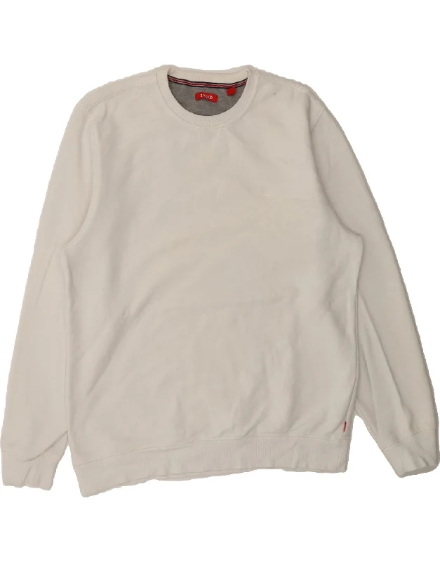 IZOD Mens Sweatshirt Jumper Medium White Cotton