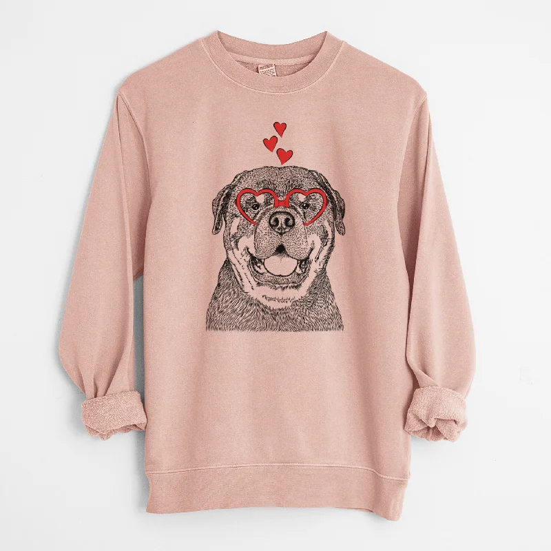 Valentine Titan the Rottweiler - Unisex Pigment Dyed Crew Sweatshirt