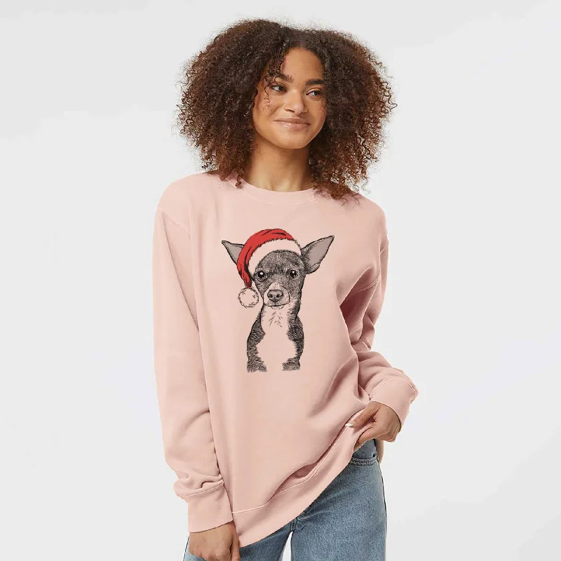 Santa Tiny Archie the Mixed Breed - Unisex Pigment Dyed Crew Sweatshirt