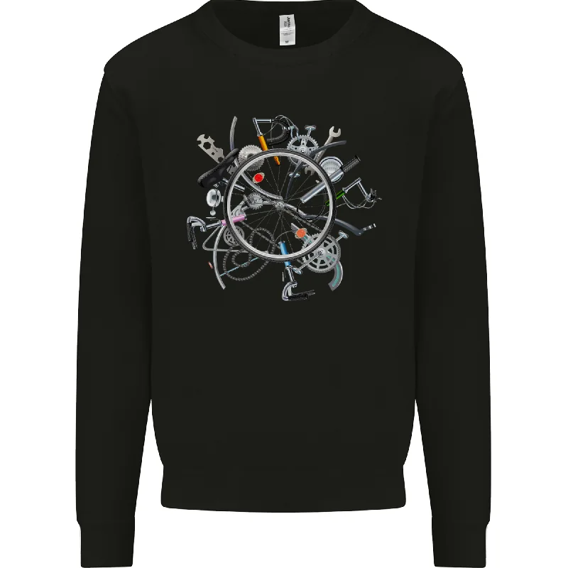 Bicycle Parts Cycling Cyclist Cycle Bicycle Mens Sweatshirt Jumper