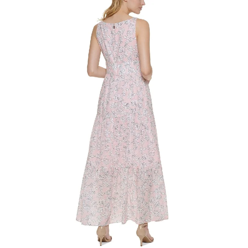 Tommy Hilfiger Women's Floral Print Maxi Dress Pink Size 16