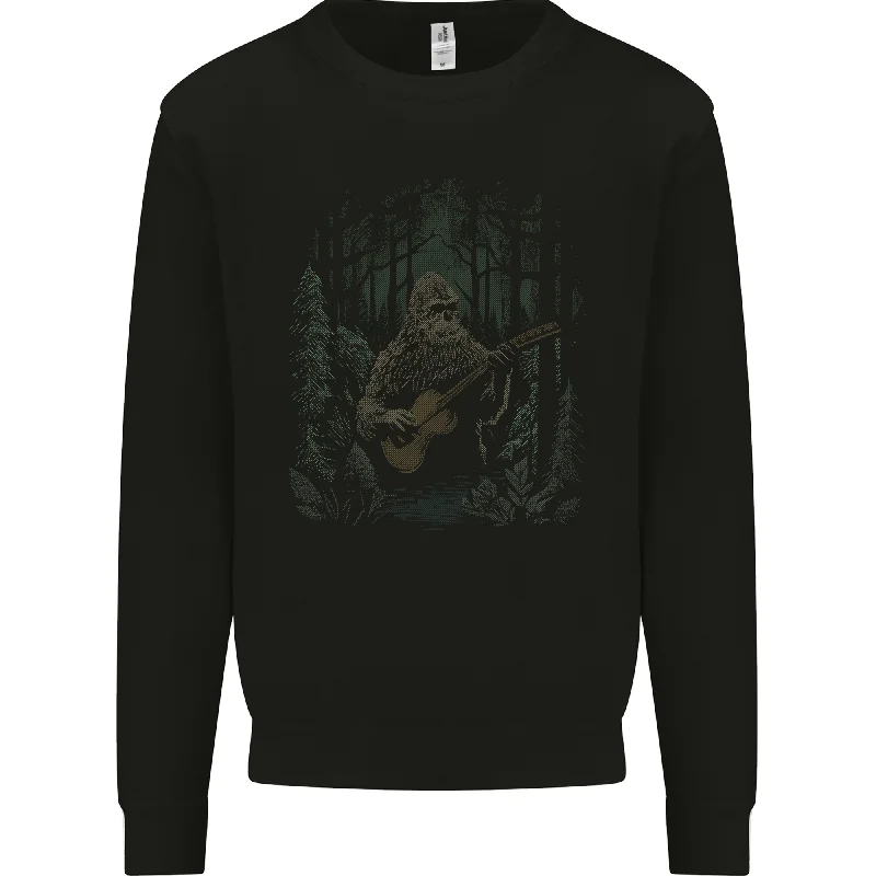 Bigfoot Playing the Guitar Mens Sweatshirt Jumper