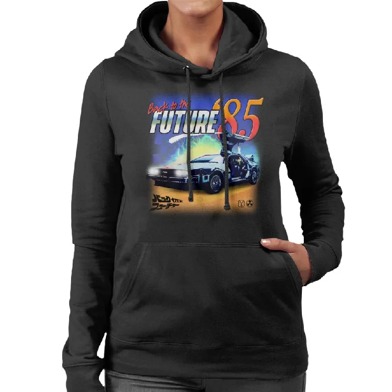 Back to the Future Delorean 85 Electric Charge Women's Hooded Sweatshirt