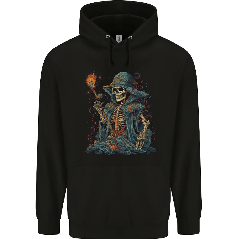 A Living Dead Wizard Skull Sorcerer Mens 80% Cotton Hoodie