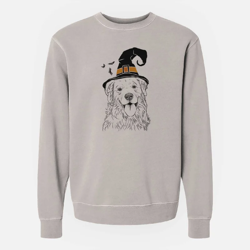 Witch Ticket the Golden Retriever - Unisex Pigment Dyed Crew Sweatshirt